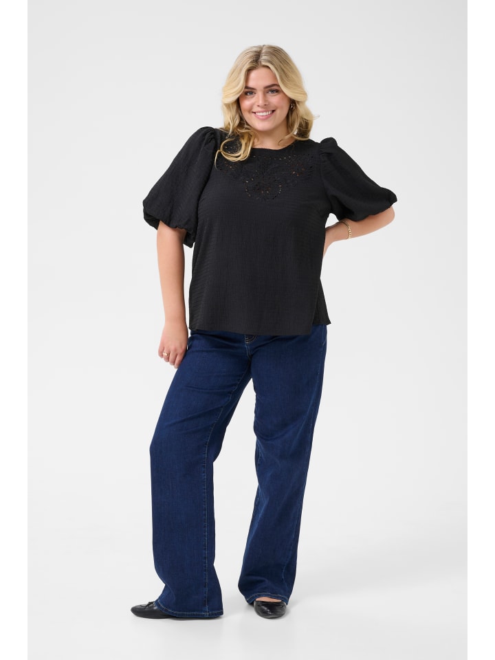 

Блузка с короткими рукавами KCmelana, стандартный крой, цвет: черный, глубокий KAFFE curve