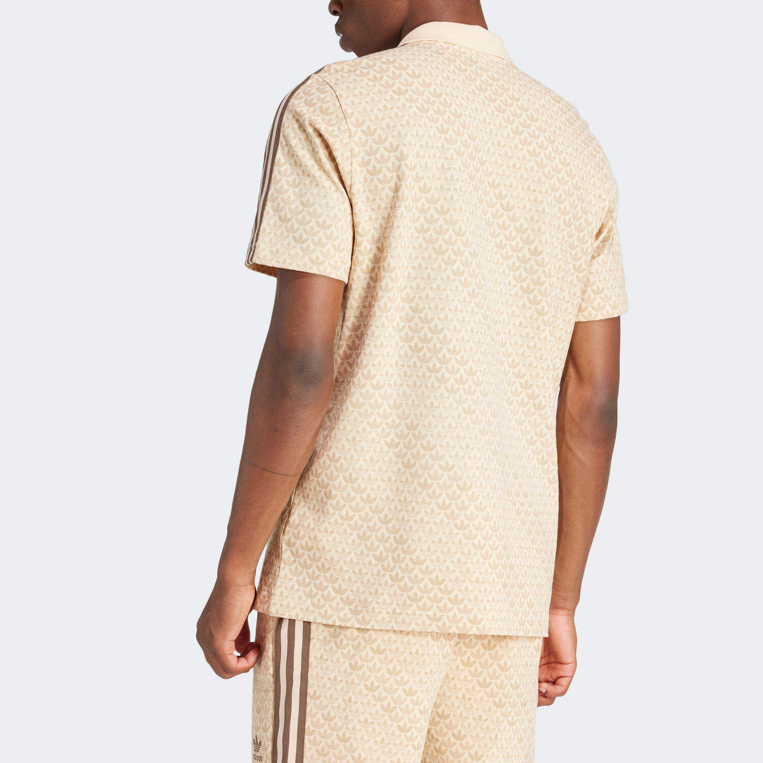 Рубашка поло мужская бежевая Adidas Originals, бежевый — фото 4