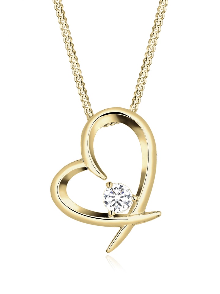 

Elli Колье из серебра 925 пробы в форме сердца с золотой отделкой