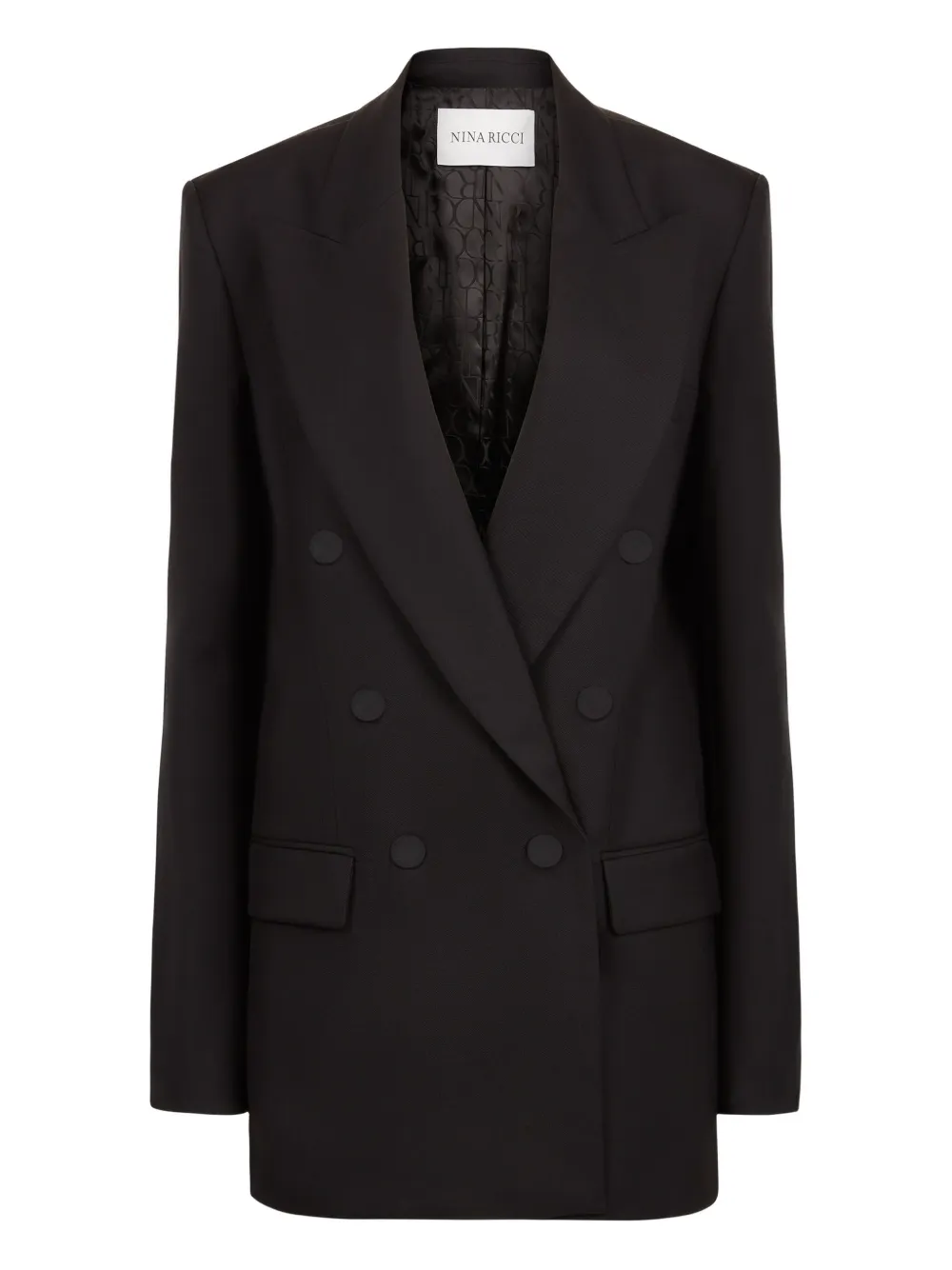 

Двубортный шерстяной пиджак Nina Ricci, черный