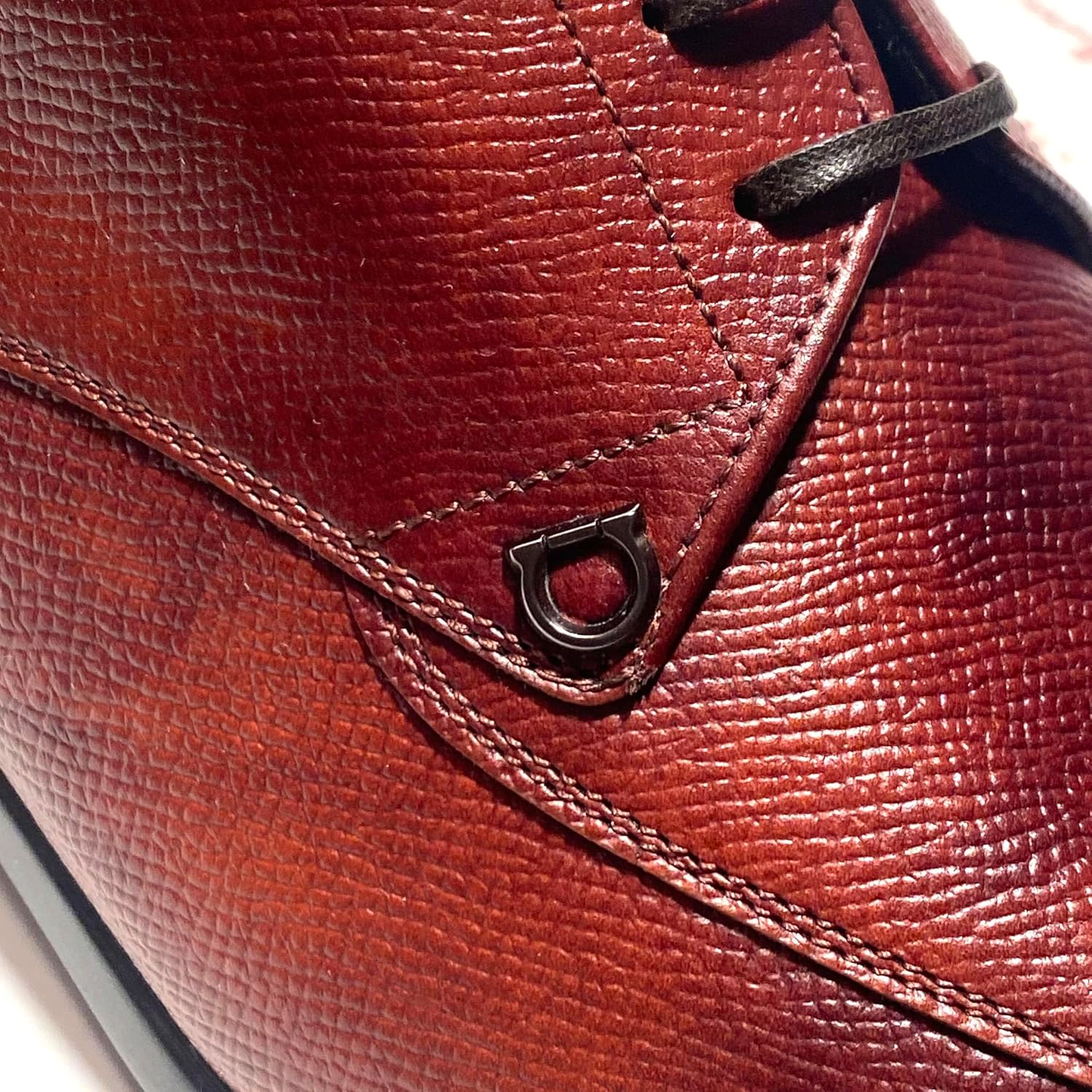 Мужские классические туфли на шнуровке Ferragamo Tristano Leather Gancini Oxford Mogensen (коричневые) (Salvatore) — фото 3