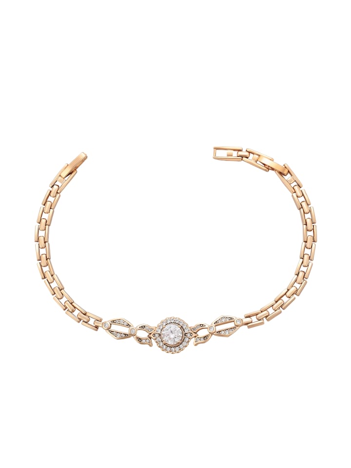 

Faina Женский браслет с кристаллами, розовое золото, белый