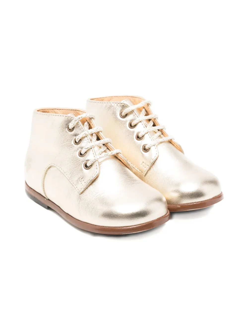 

Кожаные ботинки на шнуровке Tartine Et Chocolat, золотистый