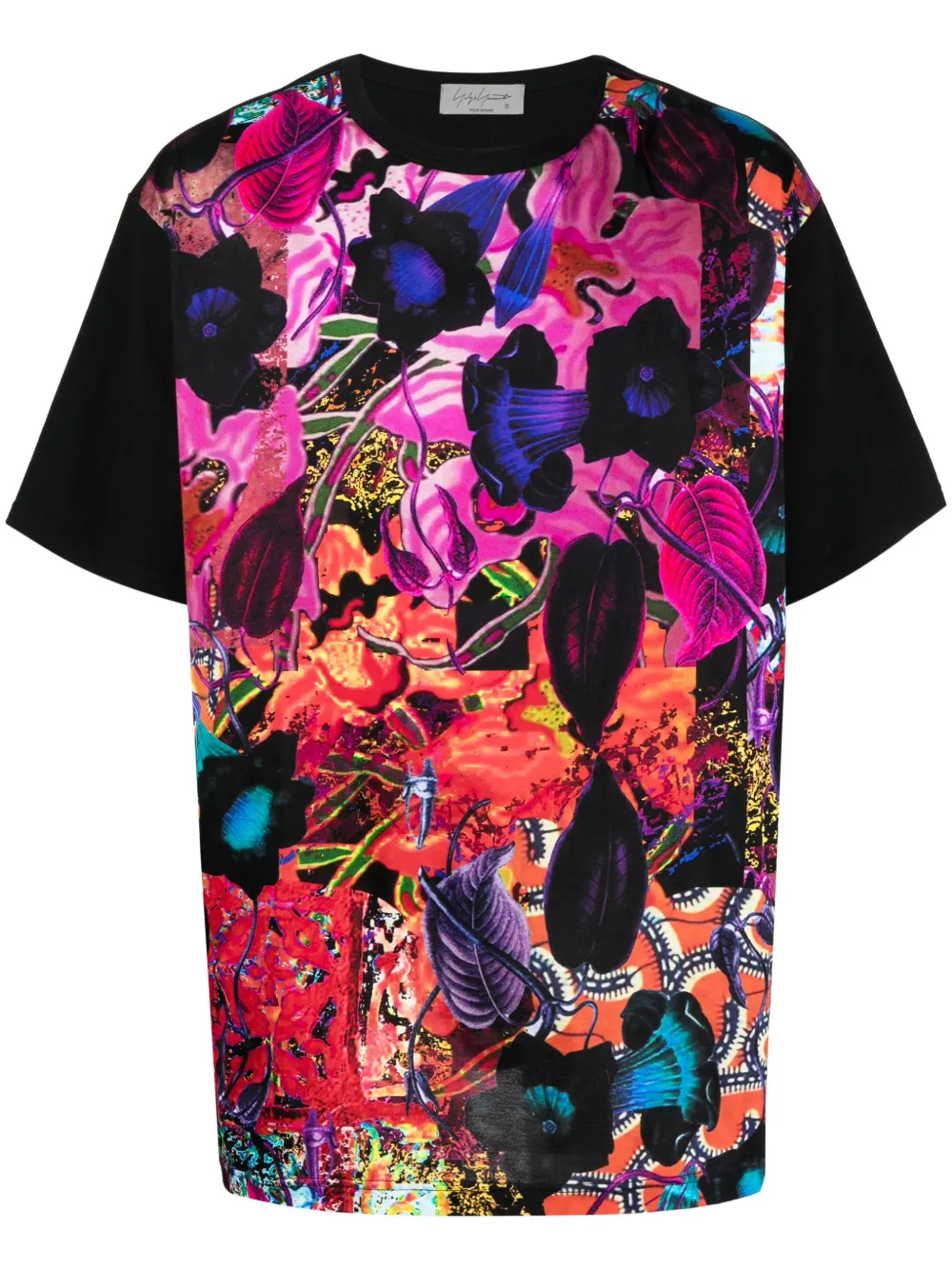 

Футболка в технике пэчворк Yohji Yamamoto, черный
