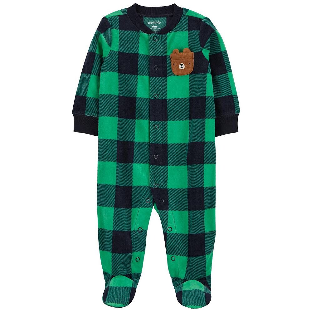 

Флисовая шуба Carter's Bear для мальчика для сна и игр, цвет Plaid