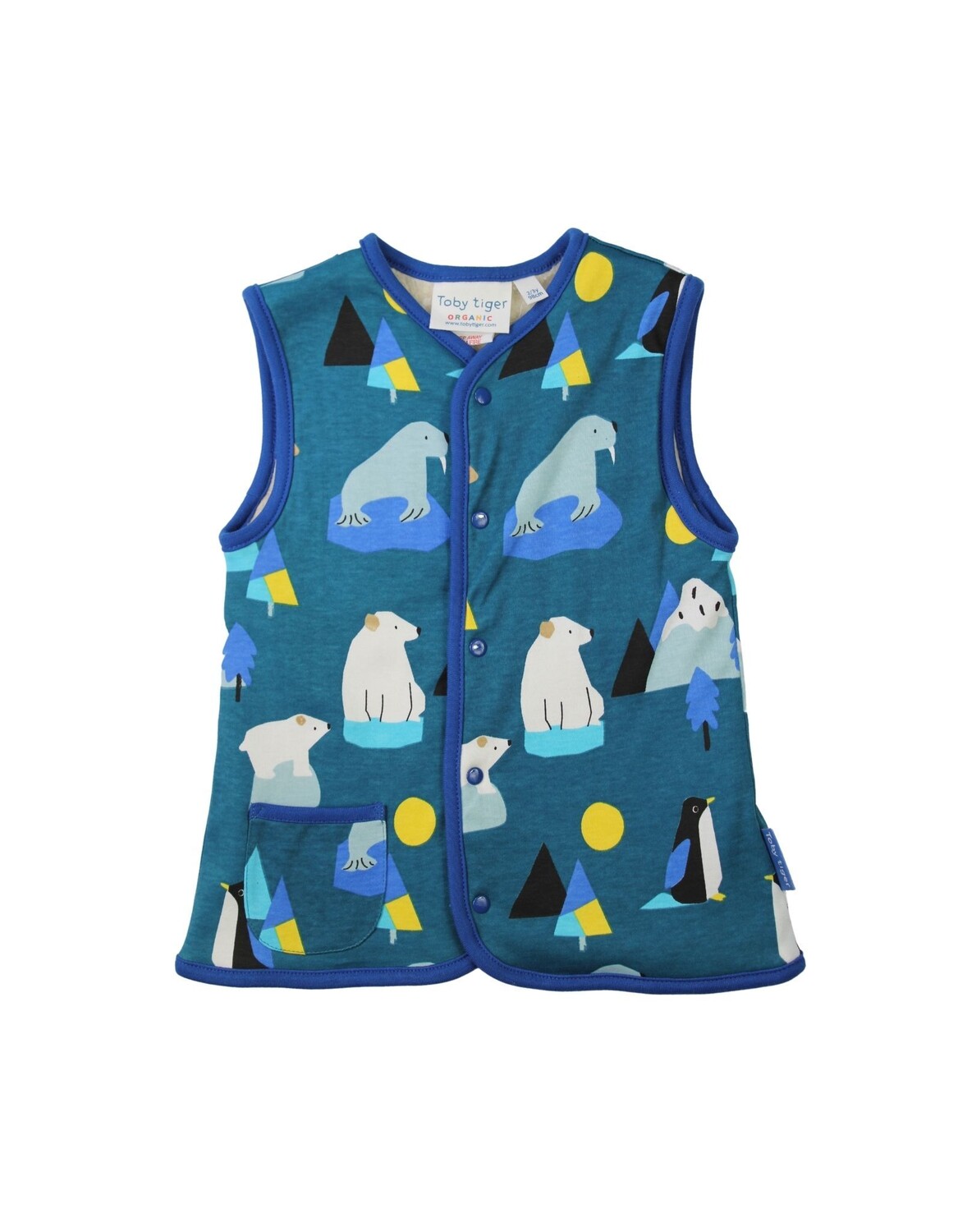 

Утепленный жилет Toby Tiger Wende mit Arktis Print, синий