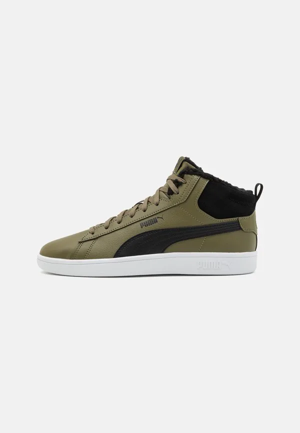 Кроссовки smash 3.0 средней высоты унисекс Puma, Olive Drab/Black/White