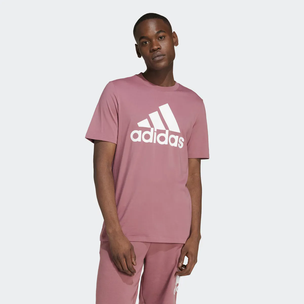 

Мужская Essentials Single Jersey Большой Логотип Футболка Adidas, красный