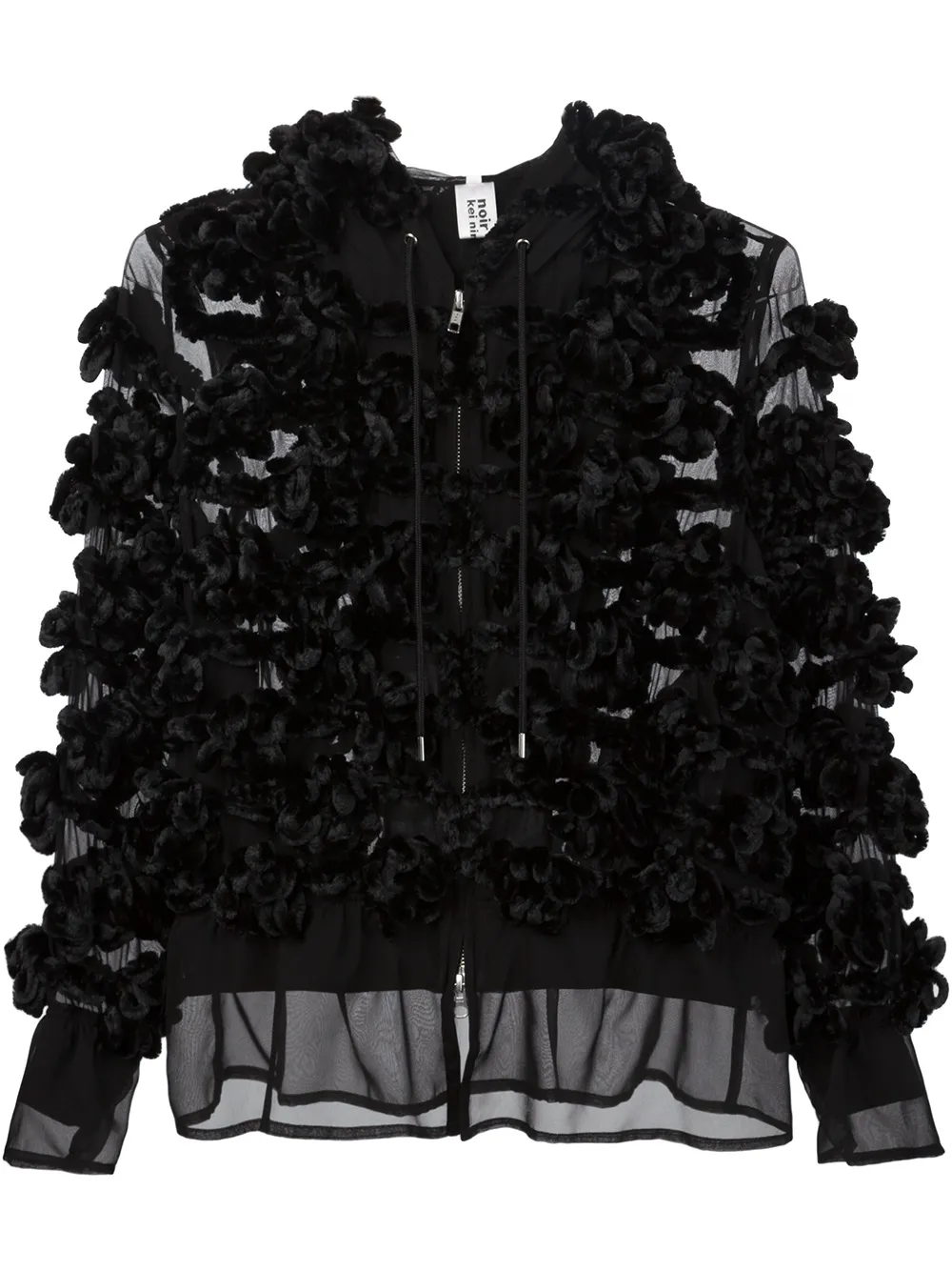 

Прозрачная куртка с аппликацией Noir Kei Ninomiya, черный