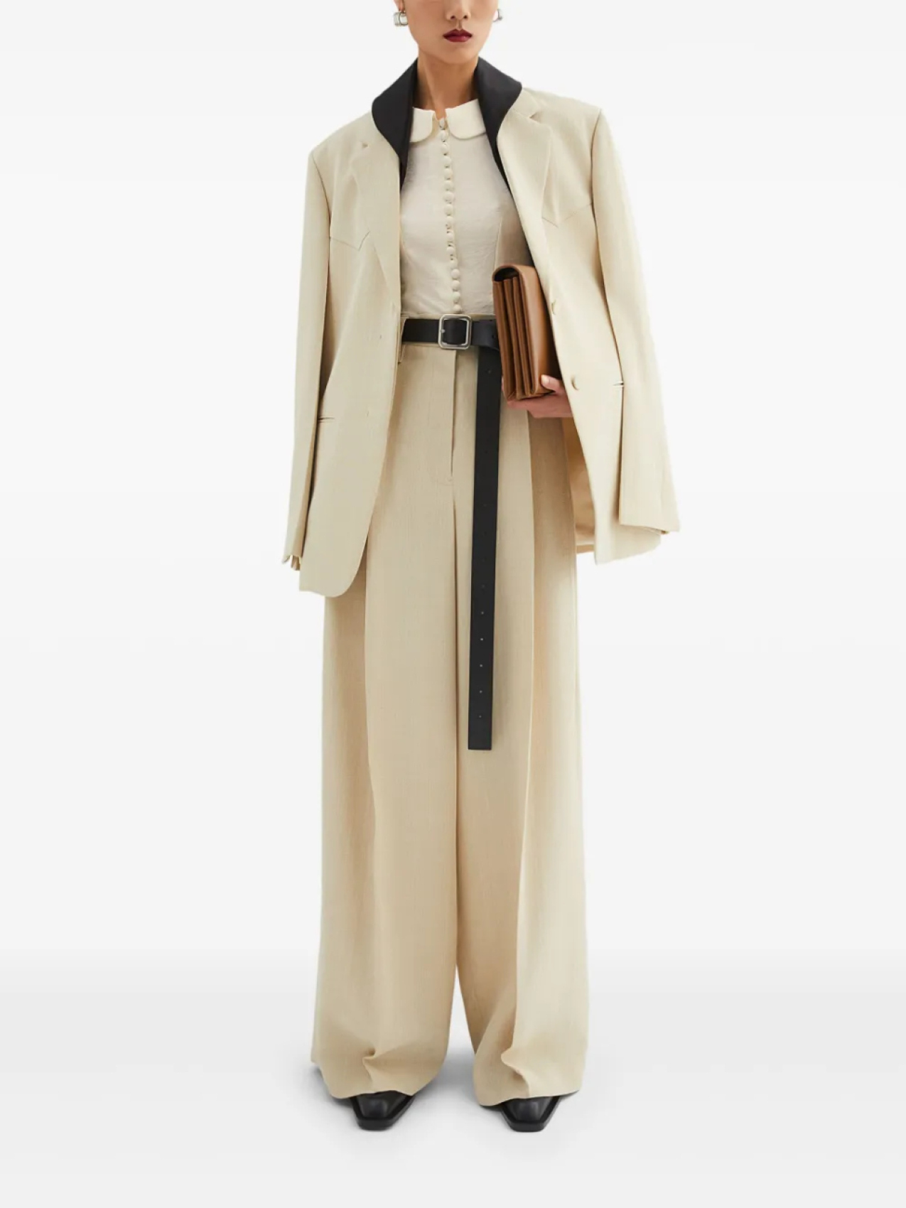 Jil Sander жаккардовая рубашка с цветочным узором, белый — фото 2