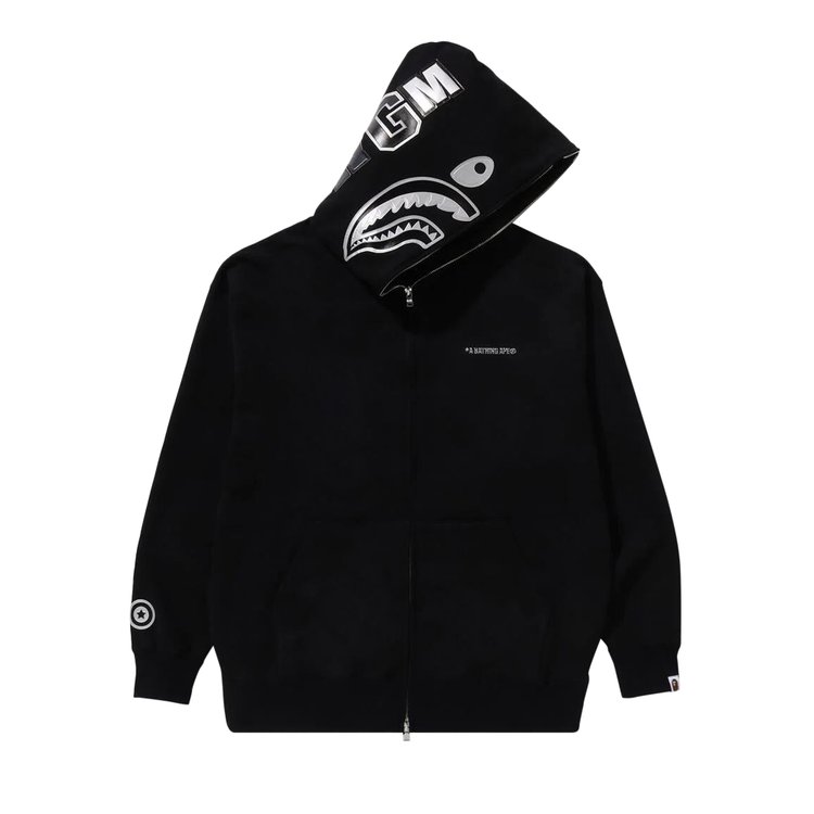 

Худи BAPE Ink Camo Shark Zip Hoodie, черный