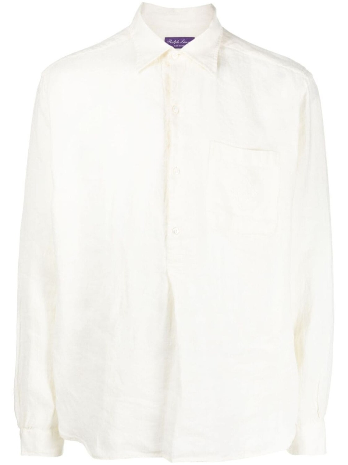 

Ralph Lauren Purple Label button-up linen shirt, нейтральный цвет