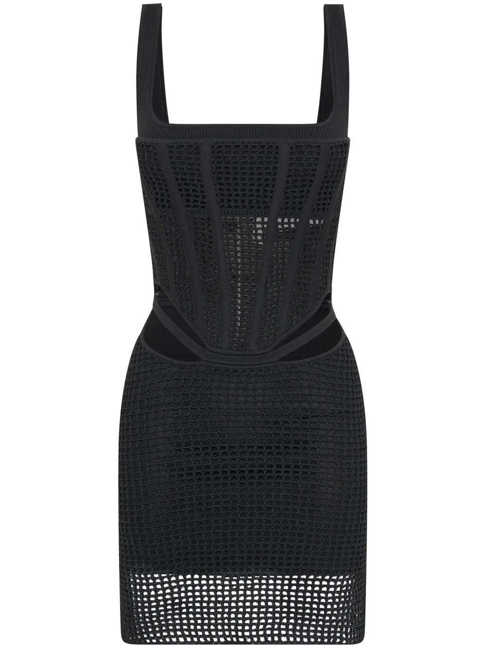 

Платье мини в технике кроше Dion Lee, черный