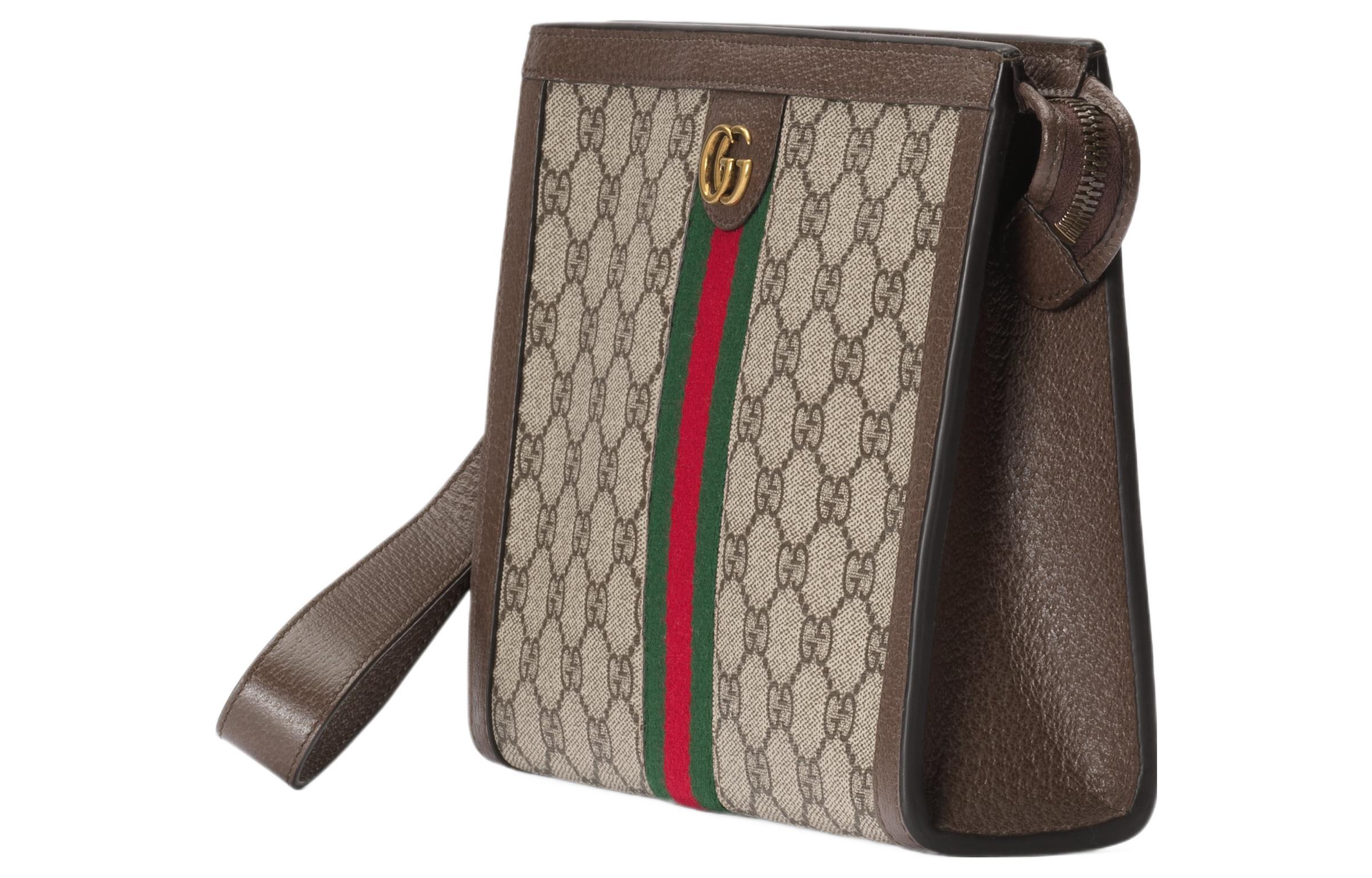 Сумка-клатч Ophidia Canvas из холста для мужчин Ebony/Brown GUCCI — фото 2