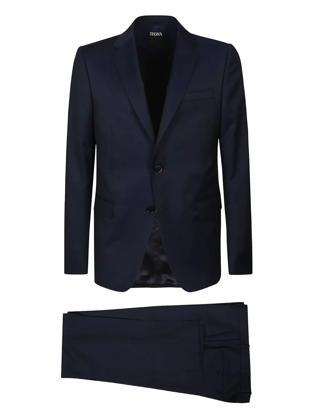 

Шерстяной костюм на двух пуговицах Zegna, синий