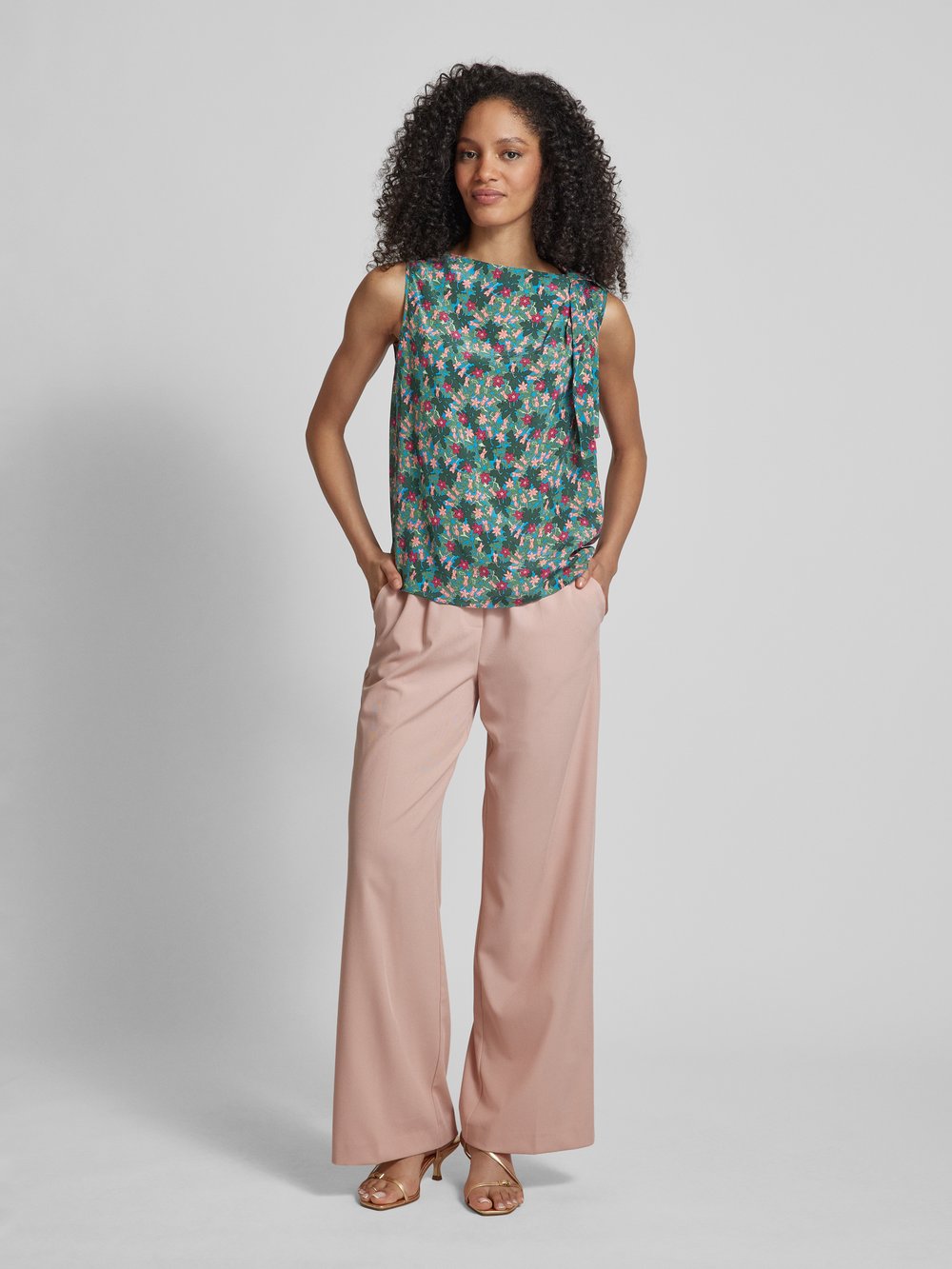 

Шелковая блузка с цветочным принтом модель 'TEMPRA' Weekend Max Mara, темно-зеленый