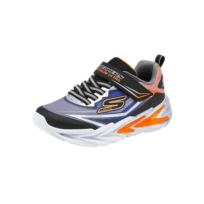 Skechers Kids Скользостойкие износостойкие низкие детские ботинки Black Silver Infant And Toddler — фото 2