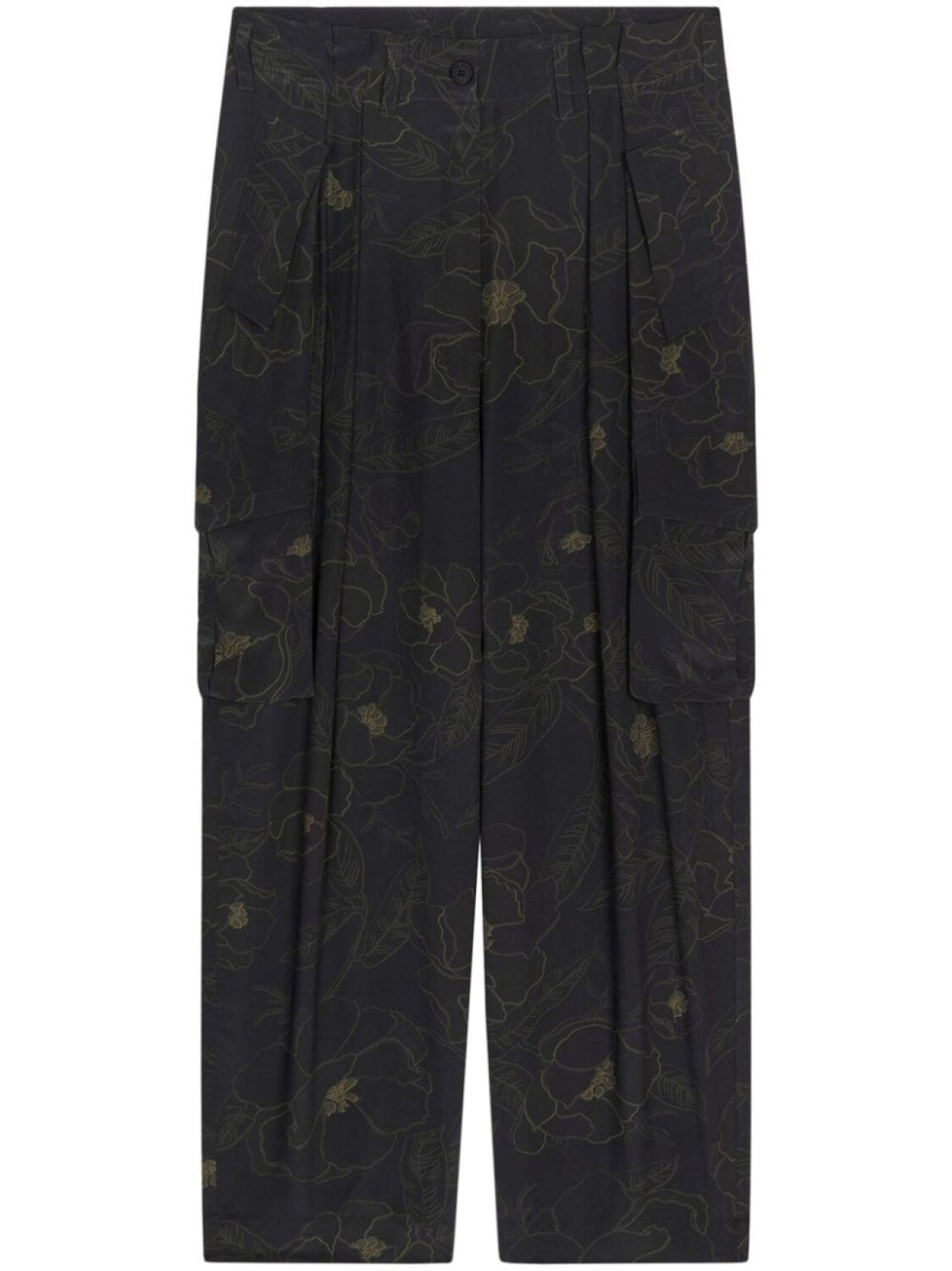 

DRIES VAN NOTEN шелковые брюки с цветочным принтом, черный