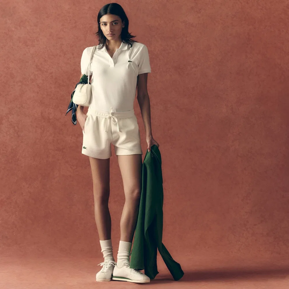 Футболка-поло Lacoste Fixed Croc, женская, белая — фото 4