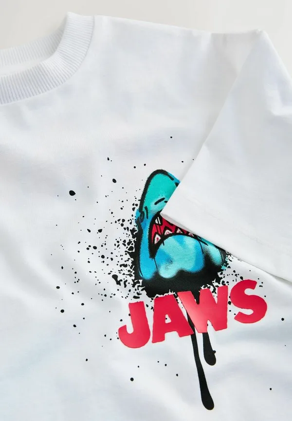 Футболка стандартного кроя с принтом "челюсти" Next, White Back Print — фото 3