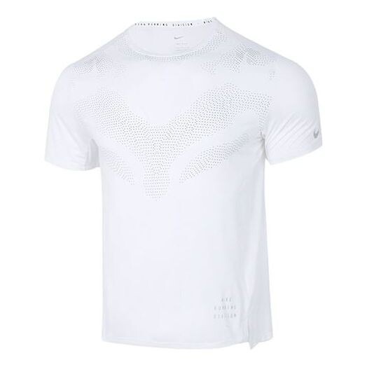 

Футболка dri fit run division rise 365 однотонные с круглым вырезом и светоотражающими короткими рукавами Nike, белый