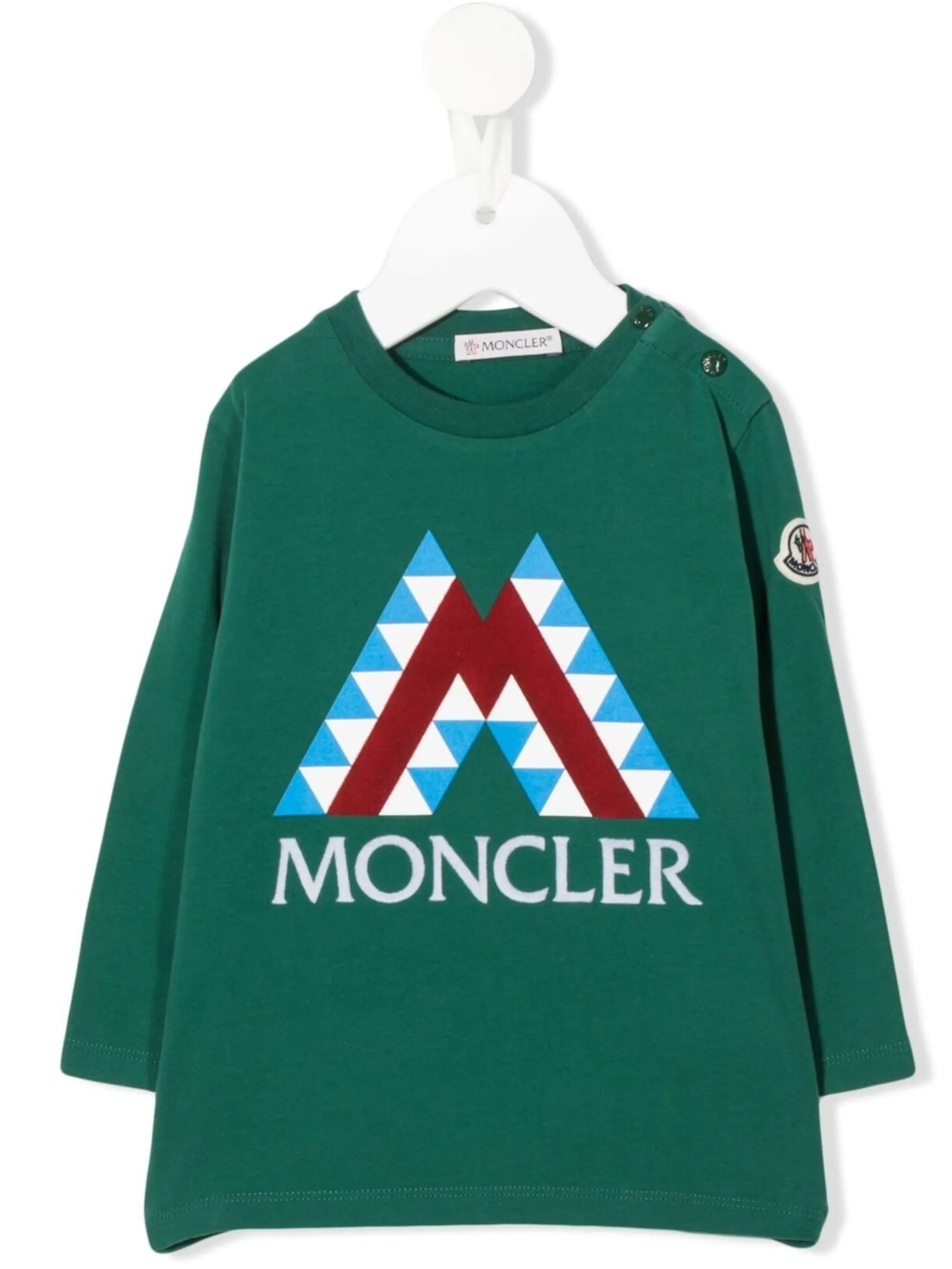 

Футболка с длинными рукавами и логотипом Moncler Enfant, зеленый
