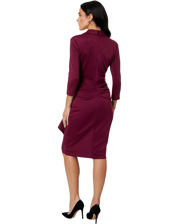 

Платье XSCAPE Short Scuba Collar Side Ruffle, цвет Wine