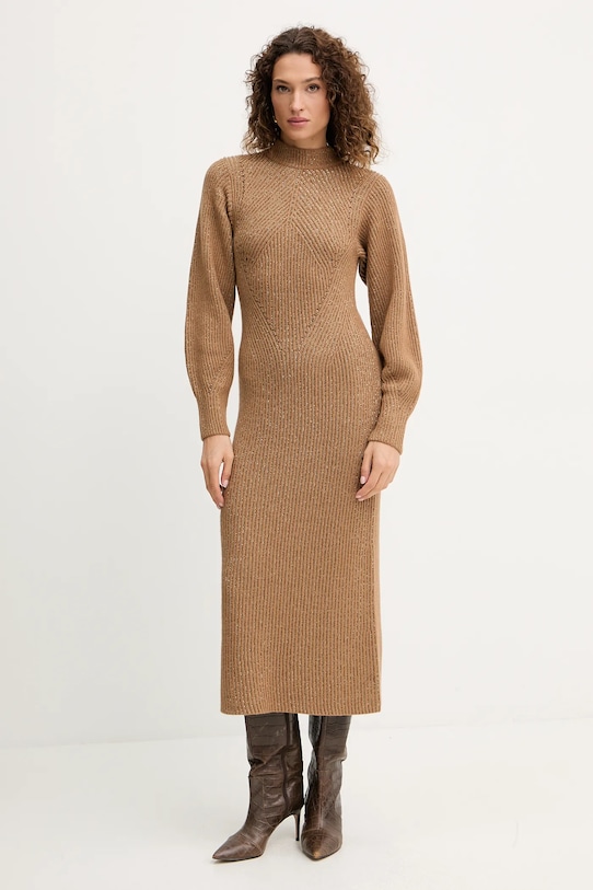 

Платье с шерстью Twinset, коричневый