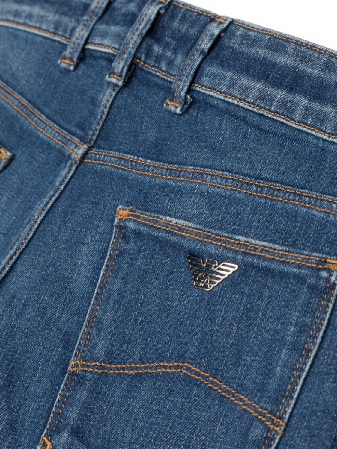 Emporio Armani узкие джинсы с логотипом, синий — фото 3