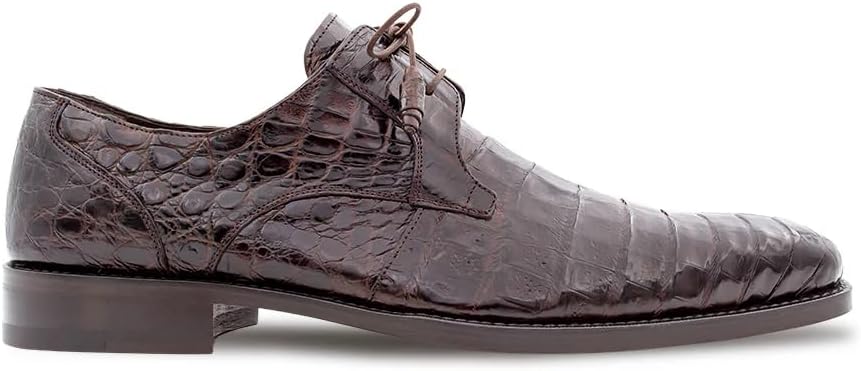 

Mezlan Anderson Crocodile Lace Up - Мужские туфли-блочеры из настоящей крокодиловой кожи с простым носком и стелькой с эффектом памяти - Ручная работа в Испании, темно-коричневый