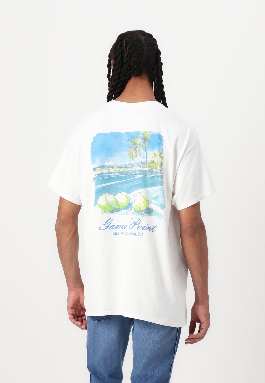 

Футболка с принтом GAME POINT TEE UNISEX BDG Urban Outfitters, белый