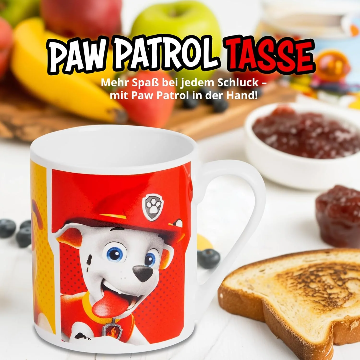 United Labels Paw Patrol Кружка для детей 230 мл Rubble Chase Marshall Яркая детская керамическая кружка для какао и чая — фото 2