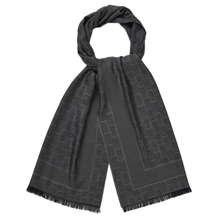 

Ferragamo Шелковый , шерстяной, хлопковый шелк, велюровый вязаный шарф Unisex Black