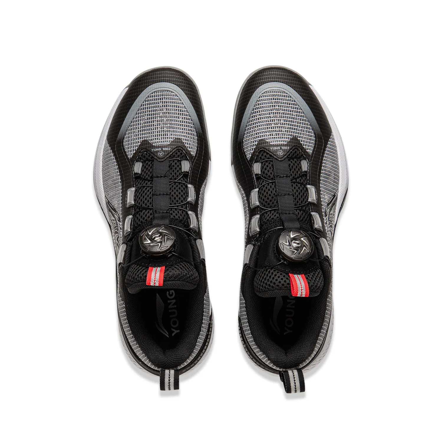 YOUNG Кроссовки баскетбольные Li-Ning YOUNG низкие сетчатые дышащие противоскользящие серо-черные детские — фото 4