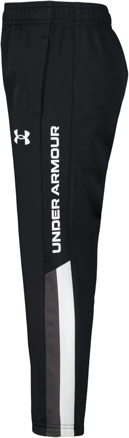 Детские спортивные штаны Under Armour Brawler Warm-up, быстросохнущие и влагоотводящие, свободного кроя, Black Tapered — фото 2
