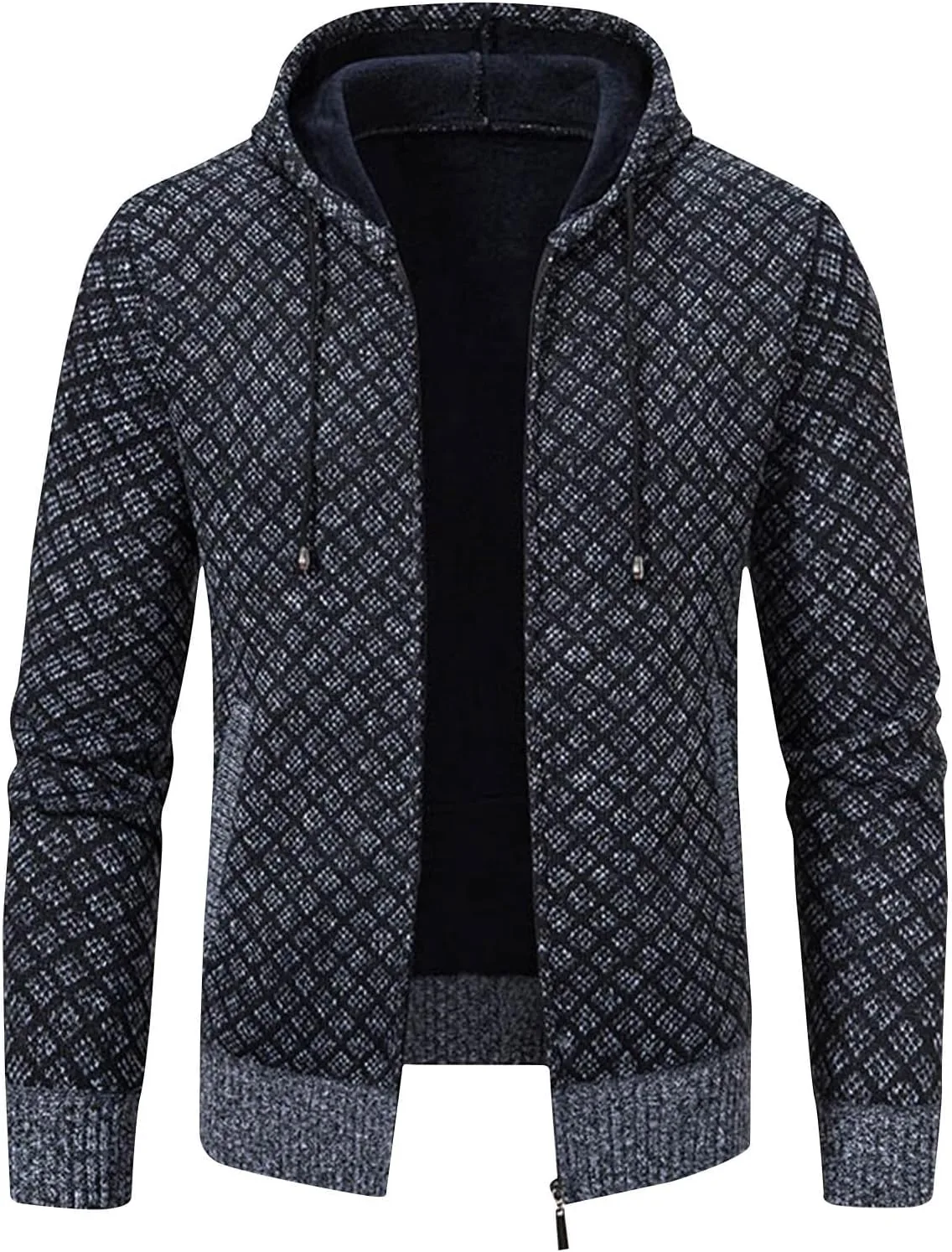 

Мужская худи с этническим принтом, slim fit, zip up QUNPIU