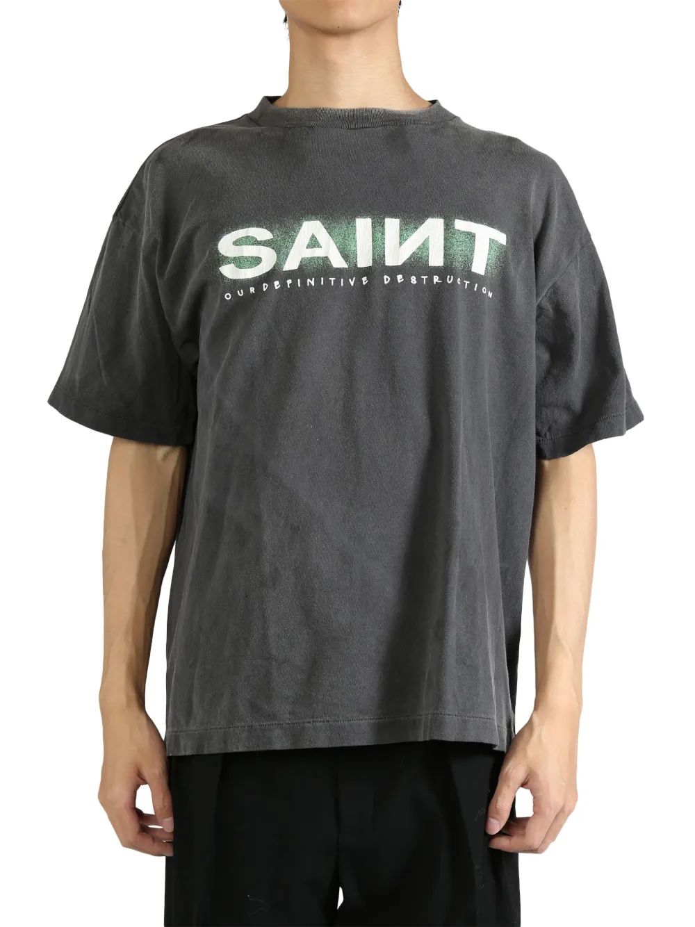 

Хлопковая футболка с логотипом SAINT MXXXXXX, серый