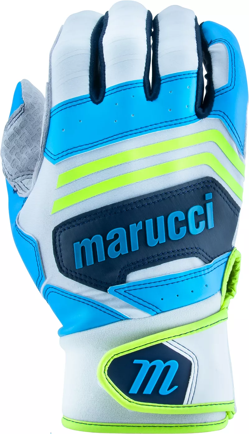 

Перчатки для ватина Marucci для взрослых Fuzn Pro, белый/темно-синий/бирюзовый
