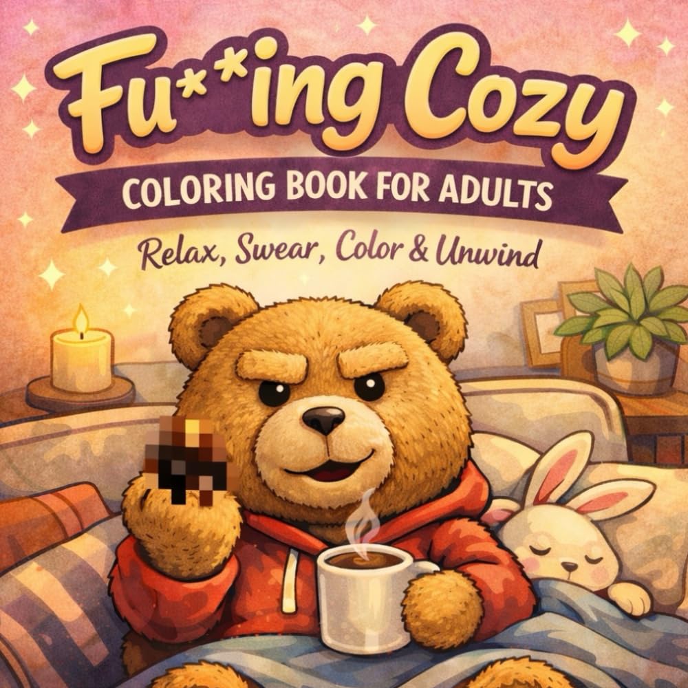

Fu**ing Cozy - A Cozy Coloring Book for Adults: Bold & Easy, Big and Simple Designs for Relaxation, Anxiety Relief, Stress Relief & Creative Art (Independently published)