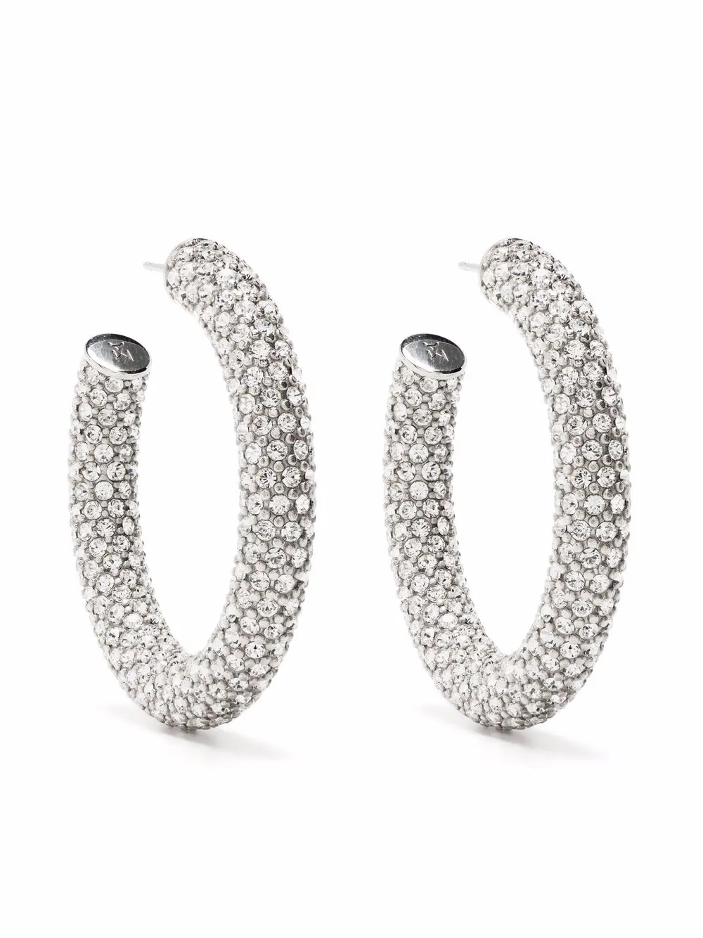 

Серьги-кольца с кристаллами Amina Muaddi, серебяный