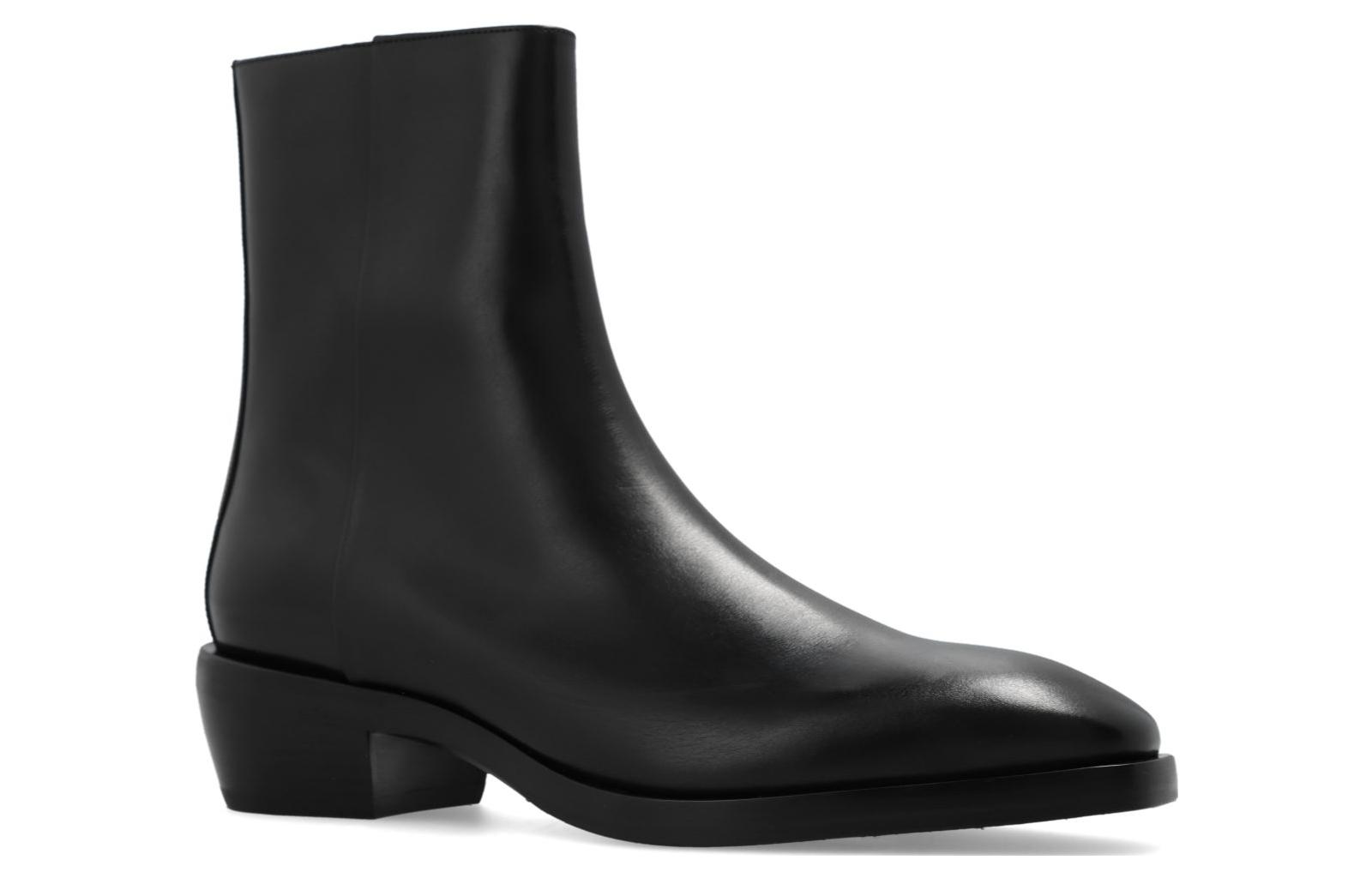 Кожаные ботинки с квадратным носком Ferragamo, черный — фото 3