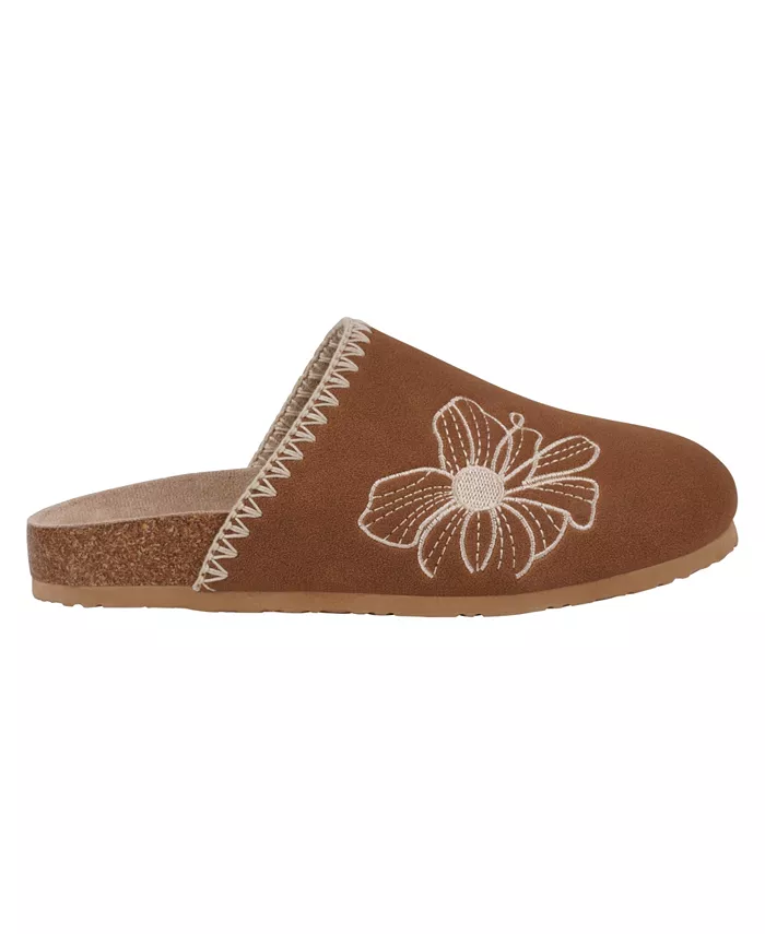Женские клоги Jamie с вышивкой и стелькой-слайд GC Shoes, коричневый — фото 2
