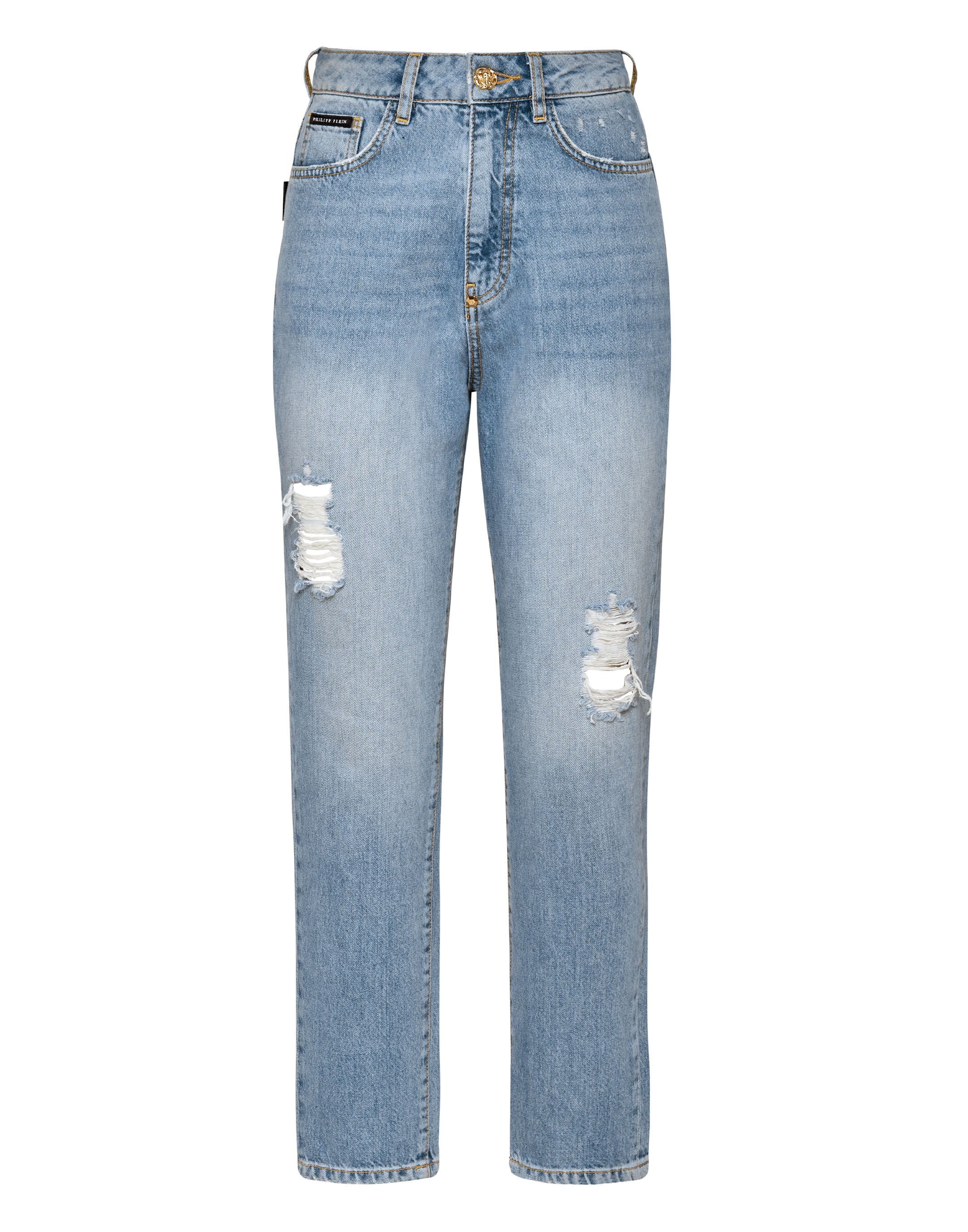 

Джинсовые брюки бойфренд-кроя PHILIPP PLEIN, цвет breezy blue