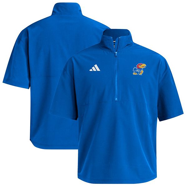 Мужская короткая куртка royal kansas jayhawks с молнией на четверть Adidas — фото 2