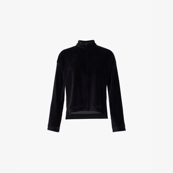 

Струящийся вельветовый топ из смеси эластичного хлопка Me And Em, черный