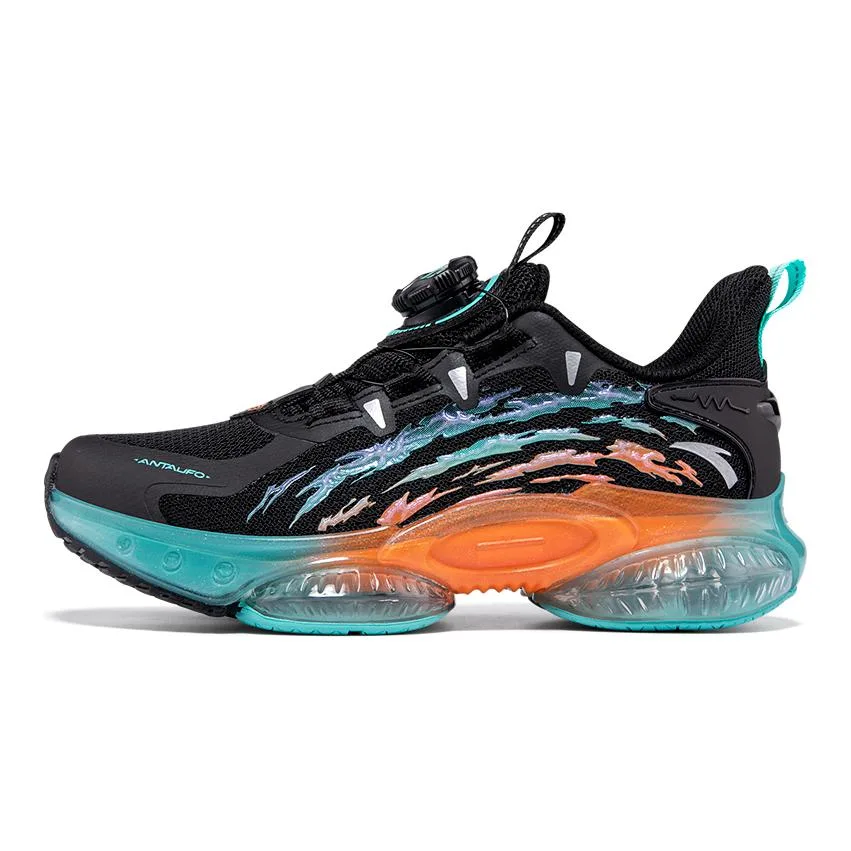Antakids Детские кроссовки для бега UFO 5.0 Cushioning, Wear Resistant Low top черно-зелено-оранжевые
