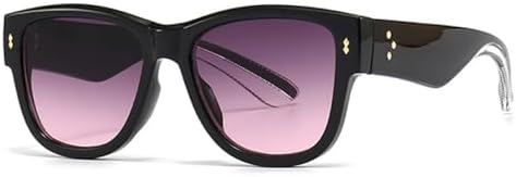 

Женские солнцезащитные очки, модные квадратные панк-очки с градиентным переходом цвета, солнцезащитные очки UV400 для мужчин, солнцезащитные очки с заклепками MTZJH, Black Gray Pink