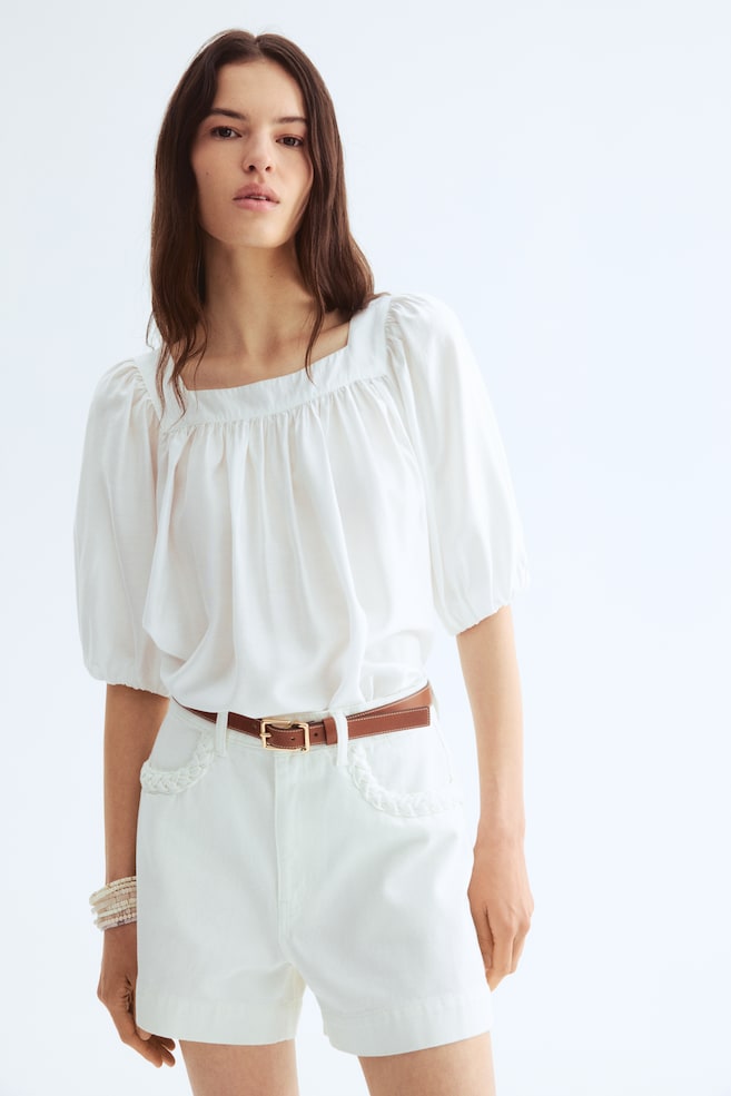 

Блузка с рукавами-фонариками H&M, белый
