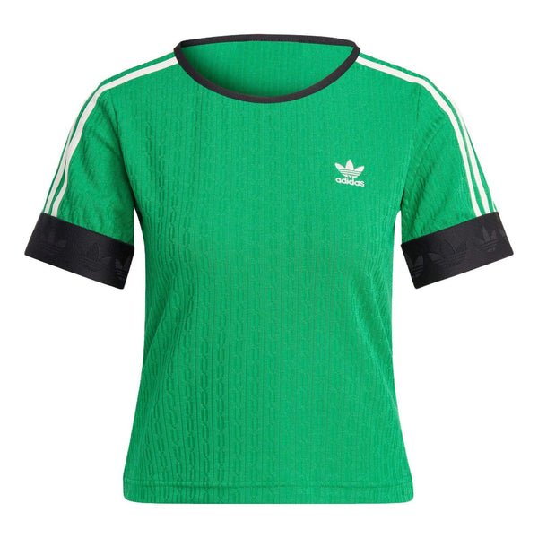 

Футболка (WMNS) adidas originals SS23 adicolor 70s Knit T-Shirt 'Green', зеленый