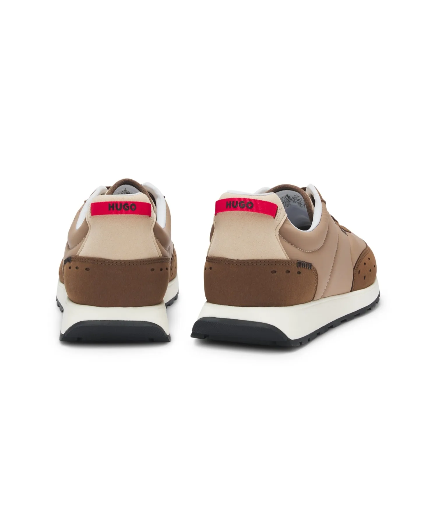 Мужские кроссовки ретро-стиль из искусственного замка HUGO Menswear BROWN — фото 3